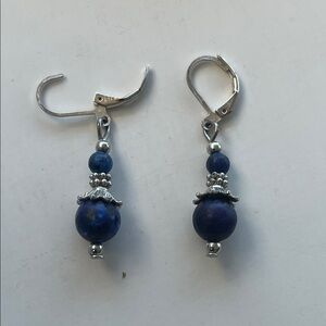 Elegant Silver and Blue Lapis Lazuli Earrings